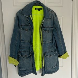 BLUE REVIVAL Denim jacket with neon trim
